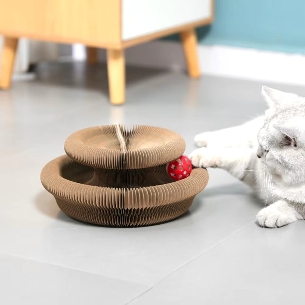 Magic Organ Cat Scratching Board - Interactive Accordion Toy for Cats - Eco-Friendly Claw Grinding Scratcher and Play Bed